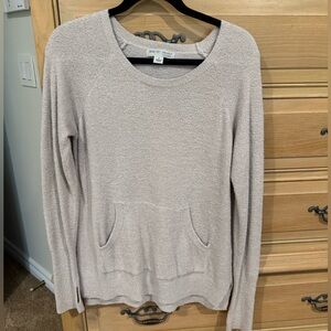 Barefoot Dreams beige Cozy Chic Ultra Lite Boat Neck Sweater - Size small